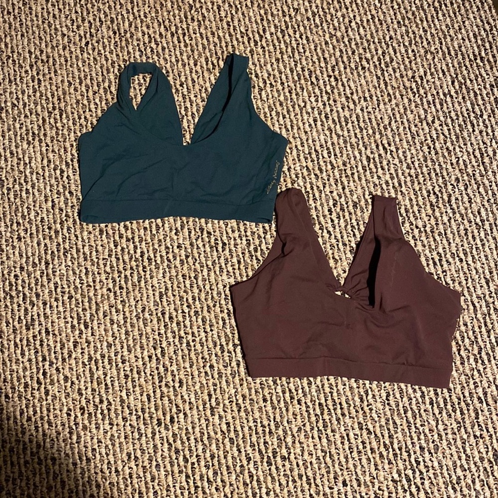 Gymshark x Whitney Simmons V2 Amazon and cherry brown bras